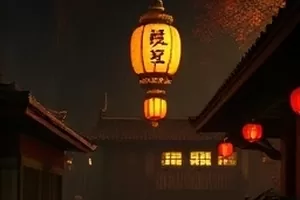 雨夜街道霓虹灯映在湿漉漉的路面，两位主角隔着斑马线相望的主推画面